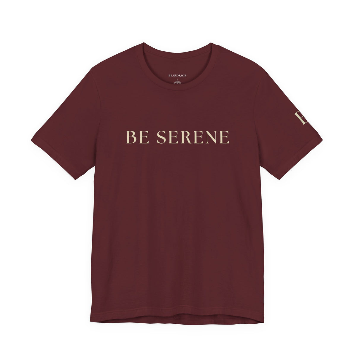 Be Serene Tee — Minimal White Graphic T-Shirt