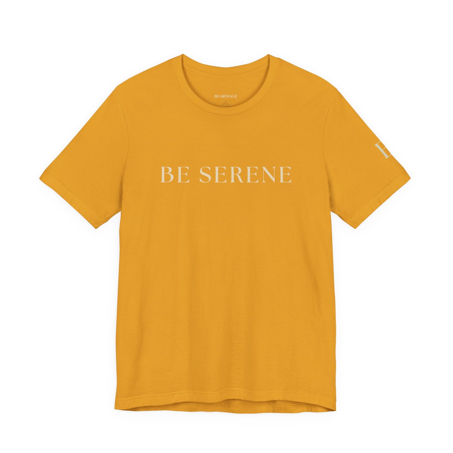 Be Serene Tee — Minimal White Graphic T-Shirt