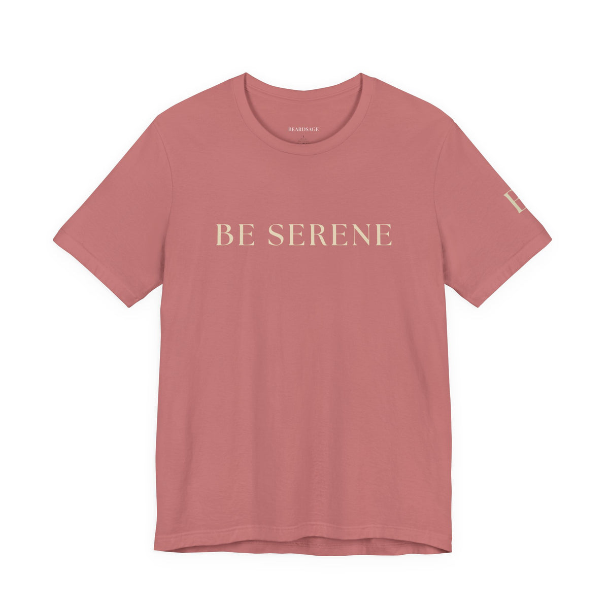 Be Serene Tee — Minimal White Graphic T-Shirt