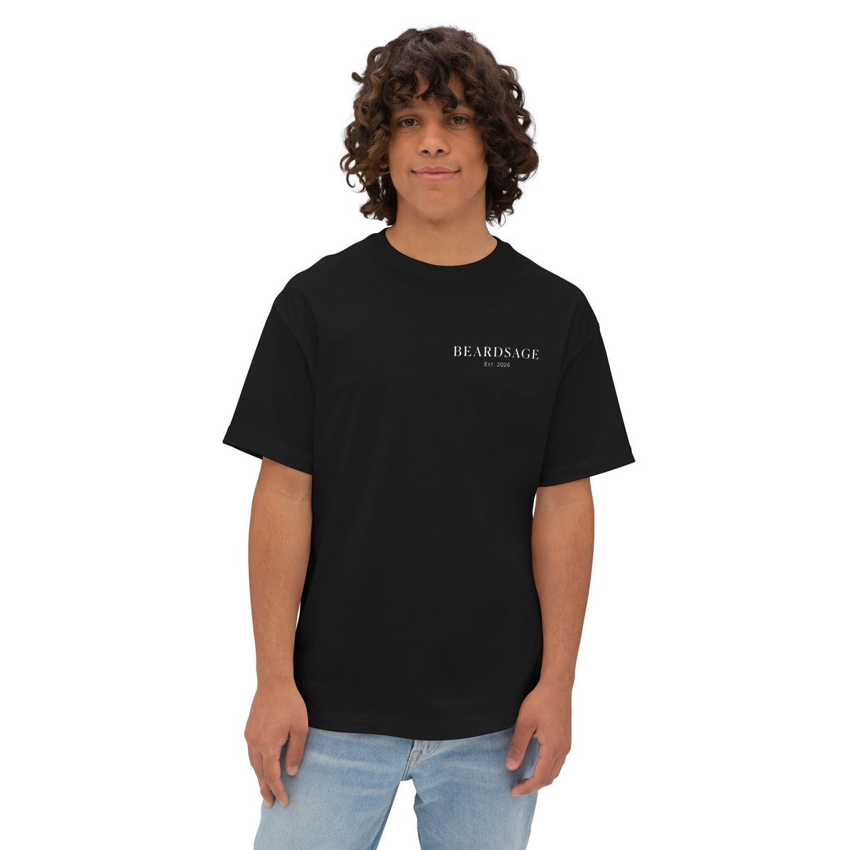 Beardsage Founder’s Tee — Premium by Nature — Oversized Boxy Black T-Shirt