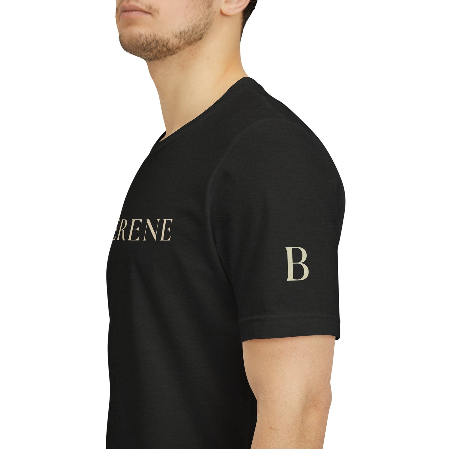Be Serene Tee — Minimal White Graphic T-Shirt