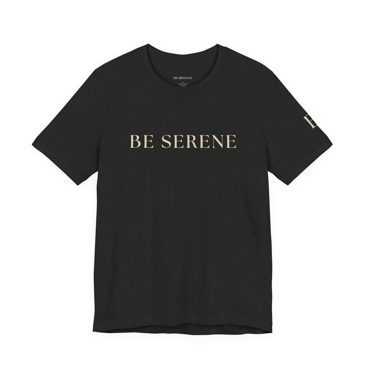 Be Serene Tee — Minimal White Graphic T-Shirt