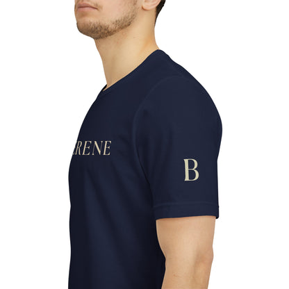 Be Serene Tee — Minimal White Graphic T-Shirt