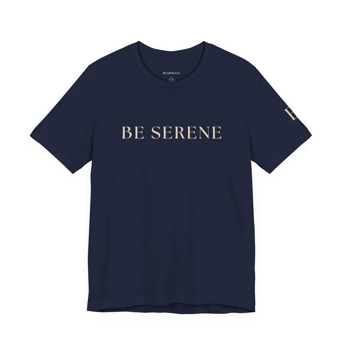 Be Serene Tee — Minimal White Graphic T-Shirt