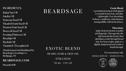 Exotic Blend Beard Oil | Softens Coarse Beards & Hydrates Skin | Beardsage Grooming Co.