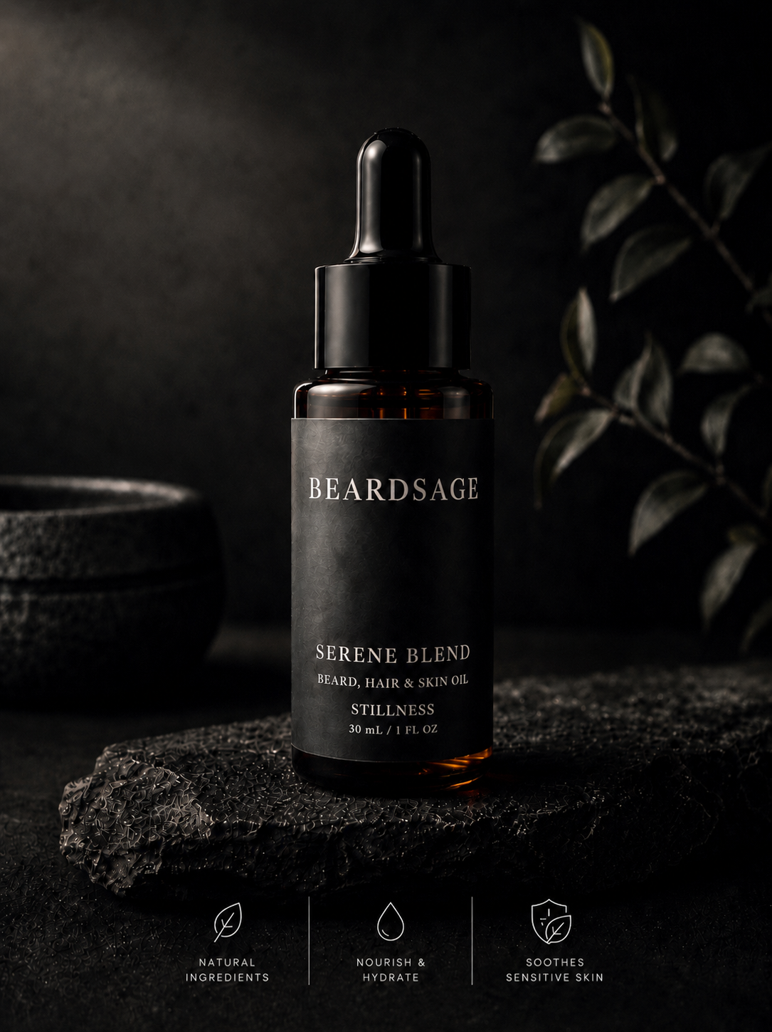 Serene Blend Beard Oil | Lightweight, Calming Formula for Sensitive Skin | Beardsage Grooming Co.